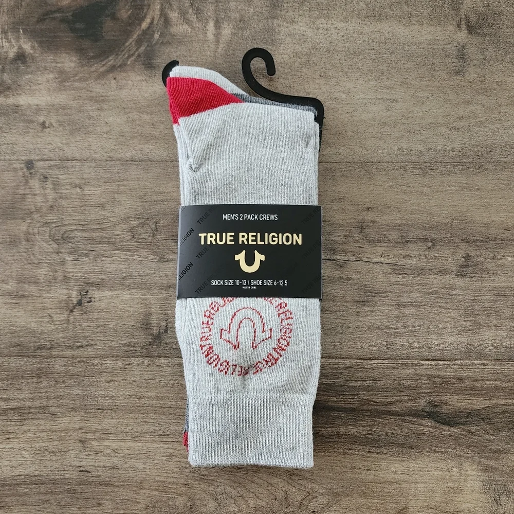 True Religion Men's 2 Pack Crew Socks NWT